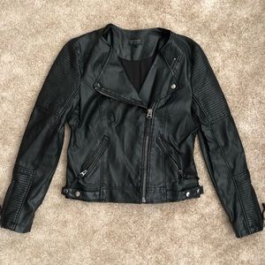faux leather topshop jacket